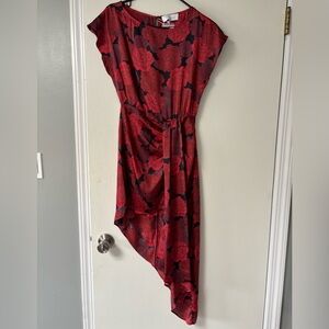 L'Academie Red and Black Asymmetrical Dress